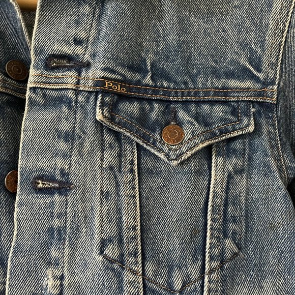 Polo Ralph Lauren Pony Logo Women's Denim Jean Trucker Jacket Sz Small - Picture 6 of 6